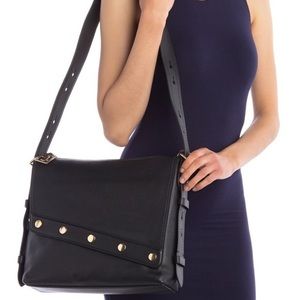 Marc Jacobs Downtown Studded Black Leather Crossbody Bag